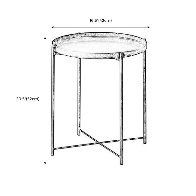 4 gambe Materiale di ferro da design Materiale in ferro verde/bianco/giallo Tavolo rotondo superiore tavolino