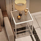 23.6" Tall Modern Square Glass Top Side Table Metal Frame End Table
