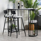 Glam Iron Bistro Table White Faux Marble Top Indoor Bar Dining Table with 2-Shelf Clearhalo 'Bar Furniture' 'Bar Tables' 'bar_tables' 'furn' 'furn_bar_tables' 'Furniture' 'furniture_bar_tables' 'Kitchen & Dining Furniture' 1200x1200_27833795-0399-456a-97b3-29abb51c3a5c