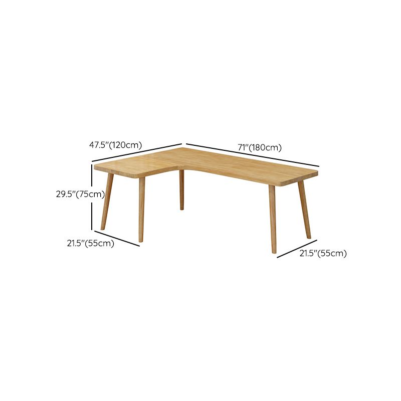 Table d'écriture en L de style moderne Bureau de travail en bois massif en bois massif