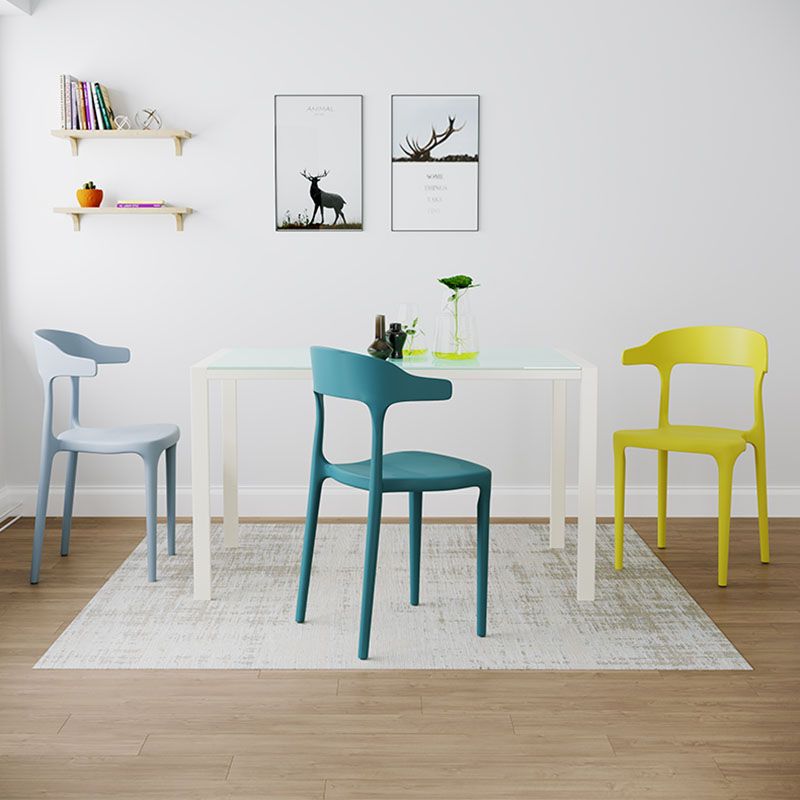 Modern Open Back Arm Chair Matte Finish Plastic Dining Chair Clearhalo ' kitchen&dining_furn' 'Dining Chairs' 'Dining Tables & Seating' 'dining_chair' 'furn' 'furn_dining_chair' 'Furniture' 'furniture_dining_chair' 'Kitchen & Dining Furniture' 'kitchen' 1200x1200_27875492-4836-433c-8a64-719a4152e8e0