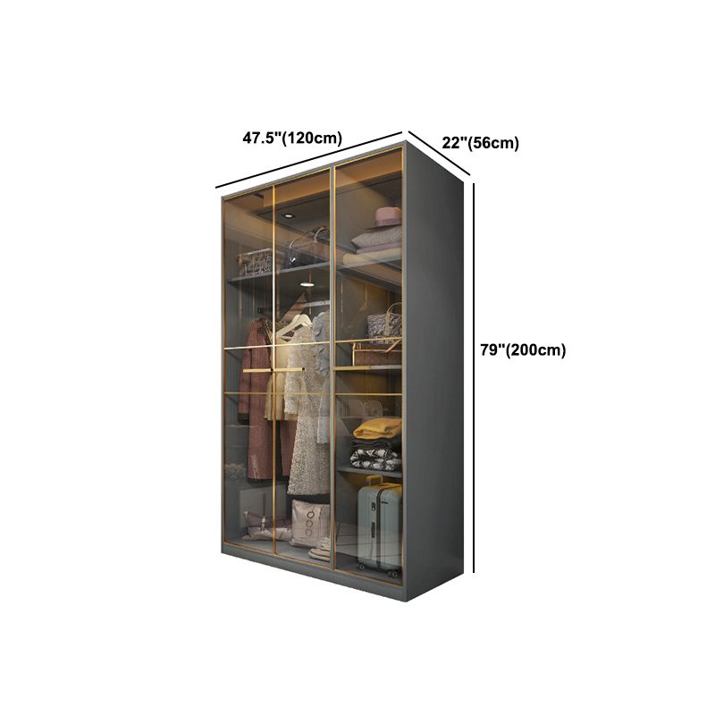 Contemporary Style Wardrobe Wood Wardrobe Closet for Bedroom Clearhalo 'Armoires & Wardrobes' 'armoires_wardrobes' 'Bedroom Furniture' 'furn' 'furn_armoires_wardrobes' 'Furniture' 1200x1200_2787a924-e2af-4437-ac56-554a196c7b50