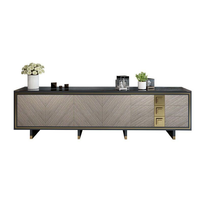 Console porta TV con contenitore chiuso Console multimediale per TV in vetro con 3 cassetti