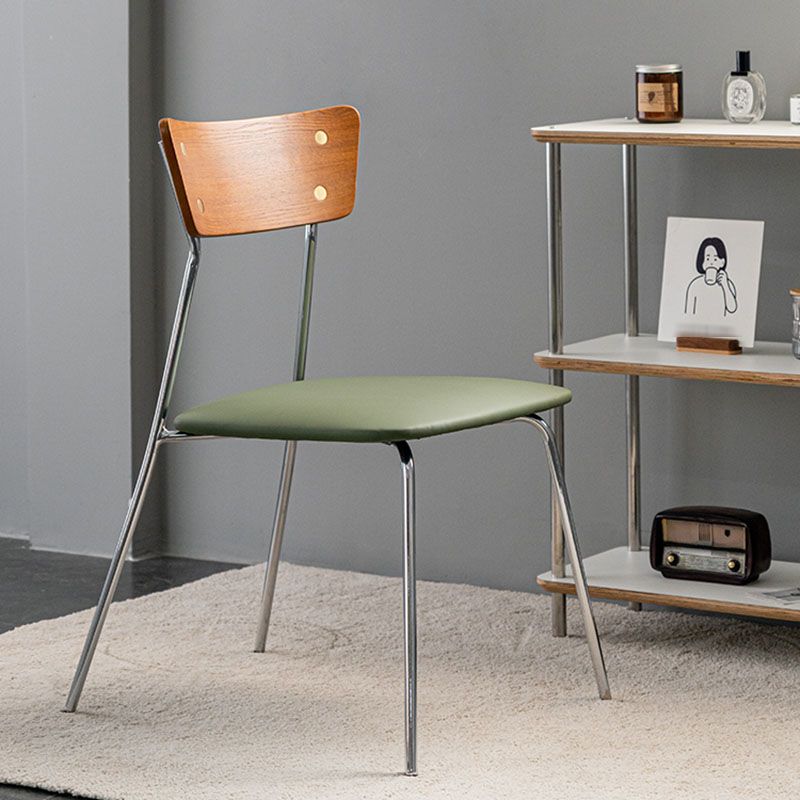 Industrial Style Open Back Side Chair Faux Leather Side Chair Clearhalo 'Dining Chairs' 'Dining Tables & Seating' 'dining_chair' 'furn' 'furn_dining_chair' 'Furniture' 'furniture_dining_chair' 'Kitchen & Dining Furniture' 1200x1200_278880a8-843d-4156-9945-a847daecb207