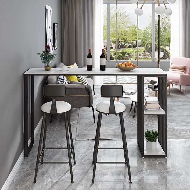 Tavolo da bar rettangolo industriale con tavolo da bistrot top in marmo di stoccaggio per piccoli luoghi