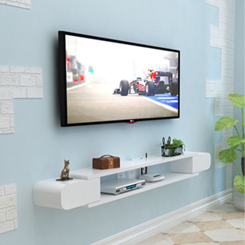 9,5 "D Console de média en bois à télévision murale moderne avec 2 étagères