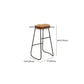 Modern Solid Wood Dining Stools Armless Barstools with Footrest