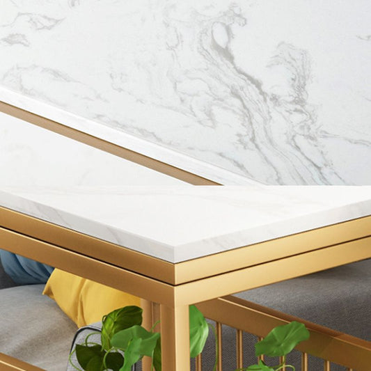 Tavolo da bar di base in metallo rettangolare tavolo da pub in finto marmo