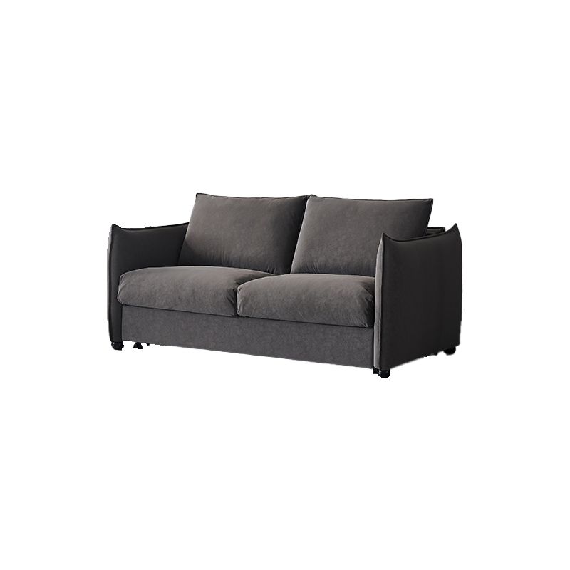 Contemporary Sleeper Sofa Fabric White Square Arms Pillow Back Upholstered Sofa Bed