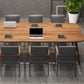 Rectangular Shaped Conference Table 4 Legs Task Desk in Brown