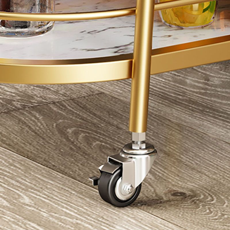 Tavolo da preparazione sala da pranzo in gambe oro carrello da cucina con ruote