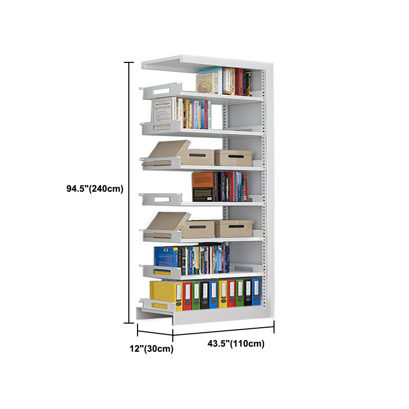 Rectangle Etagere Bookshelf Modern Metal Open Bookcase with Shelves