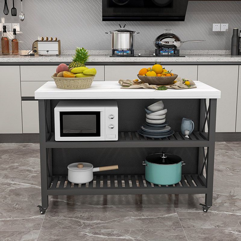 Tavolo da pranzo a base di pranzo moderna moderna per cucina moderna tavola di preparazione di stoccaggio aperto