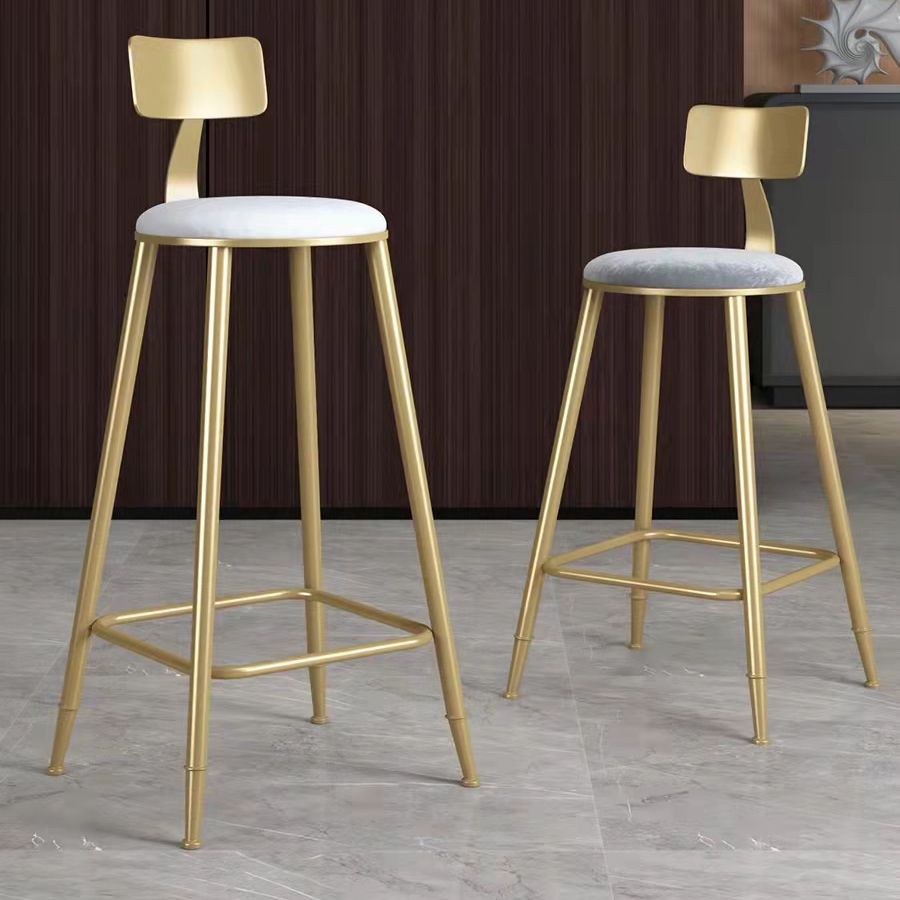 Glam Velvet Low Back Bar Stool Matte Finish Footrest Home Stool Clearhalo 'Bar Furniture' 'Bar Stools' 'bar_stools' 'furn' 'furn_bar_stools' 'Furniture' 'furniture_bar_stools' 'Kitchen & Dining Furniture' 1200x1200_279345a8-272d-46f6-a71b-773e5cd80441