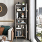 Engineered Glam Wood Bookcase White Standard Shelf with Door