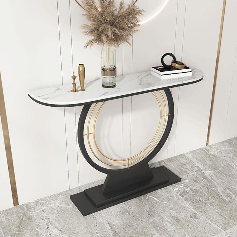 Console di mezza luna di accento contemporanea con console di mezza luna