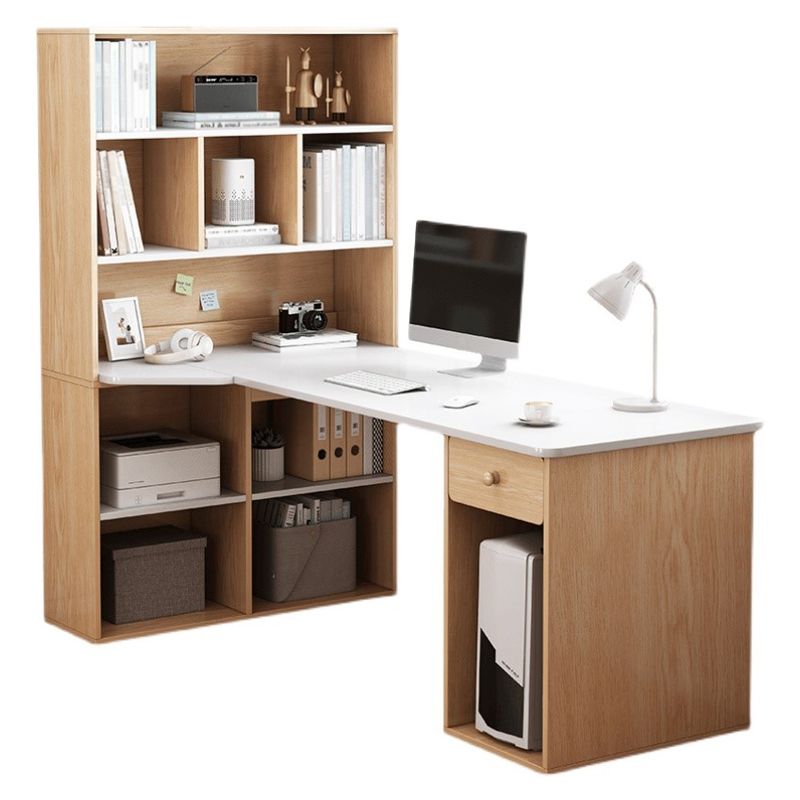 Modern Corner Writing Desk Manufactured Wood Desk With Bookshelf,47.2"L x 23.6"W Clearhalo 'furn' 'furn_office_desk' 'Furniture' 'Office Desks' 'Office Furniture' 'office_desk' 1200x1200_27949f5e-3e42-4b91-b966-1d5a3ebd3a13