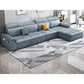 Faux Leather Cushion Back Sectionals 35.43"H Pillow Top Arm Sofa with Storage, Blue Clearhalo 'furn' 'furn_sectionals' 'Furniture' 'furniture_sectionals' 'Living Room Furniture' 'Sectionals' 1200x1200_2794d090-a4fc-4a43-be43-bd485d1fda79