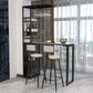 Modern Iron Bistro Table Stone Top Rectangle Indoor Bar Dining Table with Wine Rack Clearhalo 'Bar Furniture' 'Bar Tables' 'bar_tables' 'furn' 'furn_bar_tables' 'Furniture' 'furniture_bar_tables' 'Kitchen & Dining Furniture' 1200x1200_2794dbf9-f894-4dfc-a291-d1d98e395da5