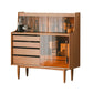 Portes en verre de style moderne Table buffet en bois massif avec 5 tirages