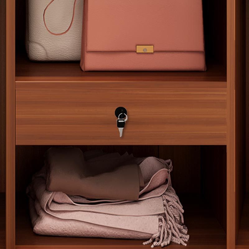 Armadio contemporaneo marrone armadio armadio ingegnerizzato in legno.