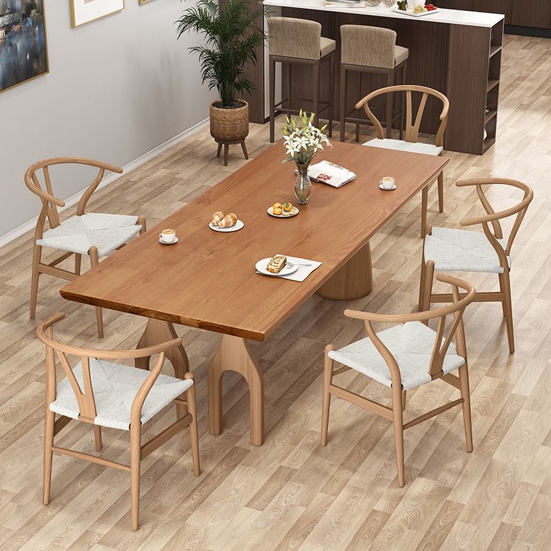 Modern Pine Wood Table for Restaurant Rectangle Dining Table with 3 Legs Clearhalo 'Dining Tables & Seating' 'Dining Tables' 'dining_table' 'furn' 'furn_dining_table' 'Furniture' 'furniture_dining_table' 'Kitchen & Dining Furniture' 'kitchen' 'kitchen_dining_table' 1200x1200_27987c8e-f8a1-479e-99c9-74f2446e2d2b