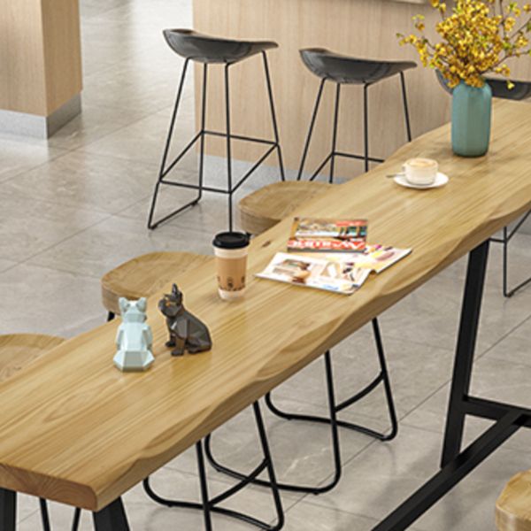 Mesa de barra de boba de madera maciza de madera