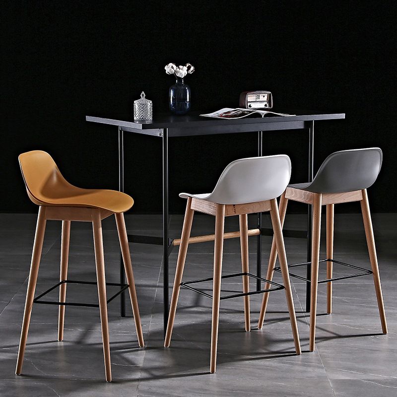 Nordic Style Plastic Wood Barstool 4 Legs Backrest Colorful Bar Stool, Set of 2 Clearhalo 'Bar Furniture' 'Bar Stools' 'bar_stools' 'furn' 'furn_bar_stools' 'furniture_bar_stools' 'Kitchen & Dining Furniture' 'kitchen&dining_furn' 'kitchen' 'kitchen_furn' Furniture' 1200x1200_279d75df-a8df-443d-add3-833a0fa34fc9