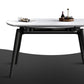 Modern Wood Base Dining Table Round Extendable 4 Legs Dining Table