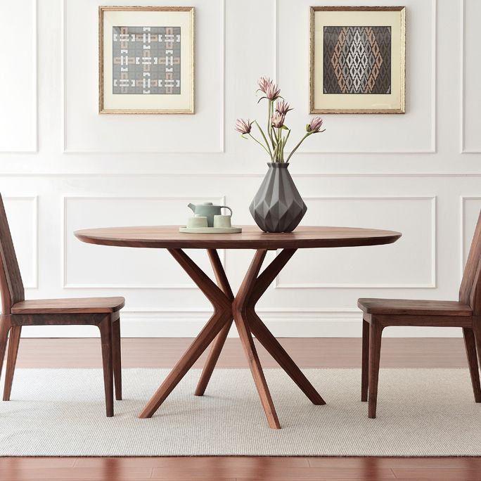 Contemporary Round Dining Table Pine Solid Wood Pedestal Table for Dining Room Kitchen Table Clearhalo ' dining_table' 'Dining Tables & Seating' 'Dining Tables' 'Furniture' 'furniture_dining_table' 'Kitchen & Dining Furniture' 'kitchen&dining_furn' 'kitchen' 'kitchen_dining_table' 1200x1200_27a07fed-0d76-424d-ab77-c932eddfe5ec