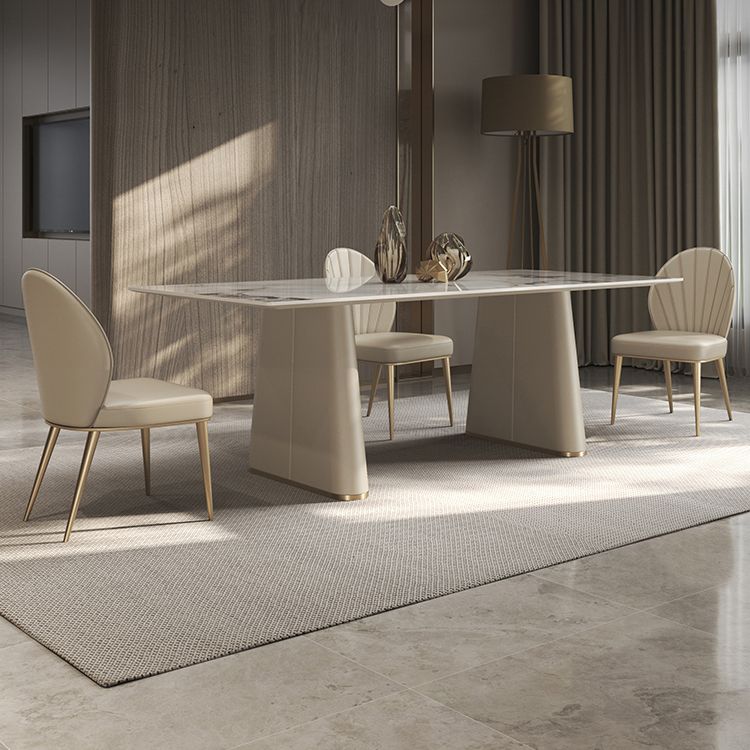 Nordic Style 1/4/5/7 Pieces Furniture Rectangle Stone Dining Table Set in White Clearhalo 'Dining Room Sets' 'Dining Tables & Seating' 'dining_room_set' 'furn' 'furn_dining_room_set' 'Furniture' 'Kitchen & Dining Furniture' 1200x1200_27a71deb-e92d-400c-af77-6c66c7774150