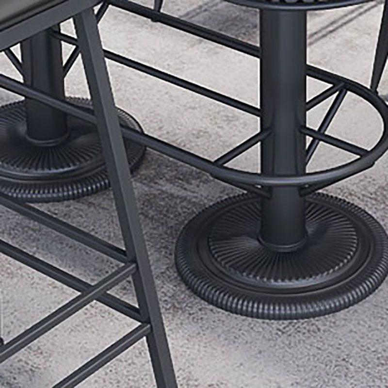 Industrial Black Iron Bar Table Faux Marble Top 41.3"H Bistro Table with Storage Clearhalo 'Bar Furniture' 'Bar Tables' 'bar_tables' 'furn' 'furn_bar_tables' 'Furniture' 'furniture_bar_tables' 'Kitchen & Dining Furniture' 'kitchen&dining_furn' 'kitchen' 1200x1200_27a85995-6804-4e0a-93c4-22ecf636cf25