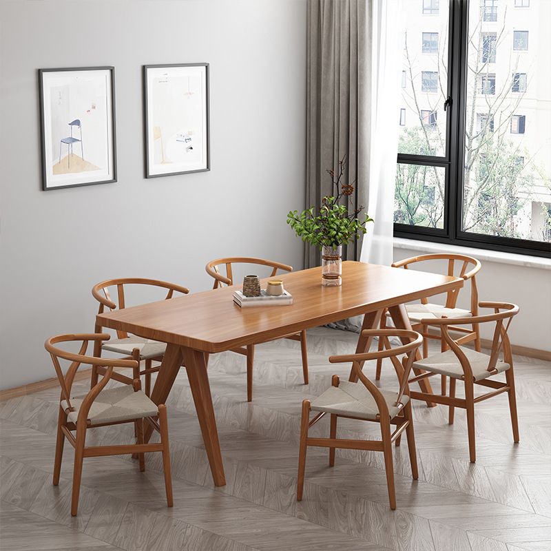 Rectangle Dining Table Pine Solid Wood Dining Table with 4 Legs for Dining Room Clearhalo 'Dining Tables & Seating' 'Dining Tables' 'dining_table' 'furn' 'furn_dining_table' 'Furniture' 'Kitchen & Dining Furniture' 1200x1200_27ab2c73-c64c-4a0e-9e14-0fe6d0d605ce