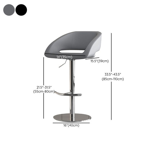 Contemporary Style Metal Bar Stool Footrest Counter Stool for Indoor Clearhalo 'Bar Furniture' 'Bar Stools' 'bar_stools' 'furn' 'furn_bar_stools' 'Furniture' 'Kitchen & Dining Furniture' 1200x1200_27ab8653-5d61-4d7f-8d19-087d972605ce