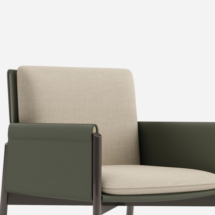 Sedia per sala da pranzo in lino in stile moderno sedia in metallo per uso domestico per uso domestico