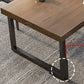 1/2/5/9/10 Pieces Dining Room Set Industrial Rectangle Wooden Table and Chairs with Arm