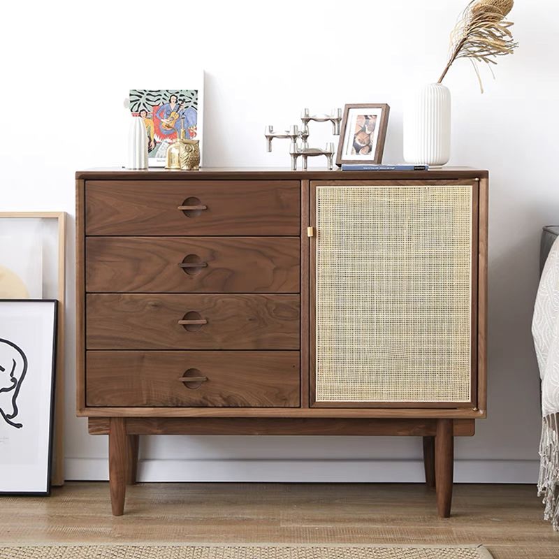 Modern Accent Cabinet Solid Wood With Doors 4 - Drawer Rectangle Cabinet Clearhalo 'Cabinets & Chests' 'cabinets_chests' 'furn' 'furn_cabinets_chests' 'Furniture' 'Living Room Furniture' 1200x1200_27abff8c-b905-4d8c-b56e-615490e49763