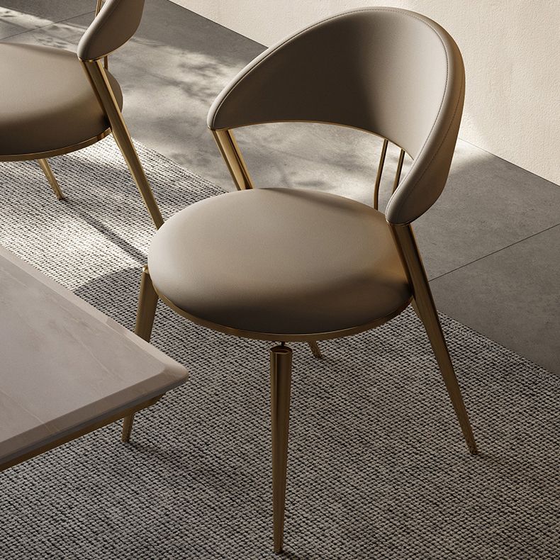 グラムキッチンサイドチェアメタルレッグオープンバックダイニングアームレスチェア