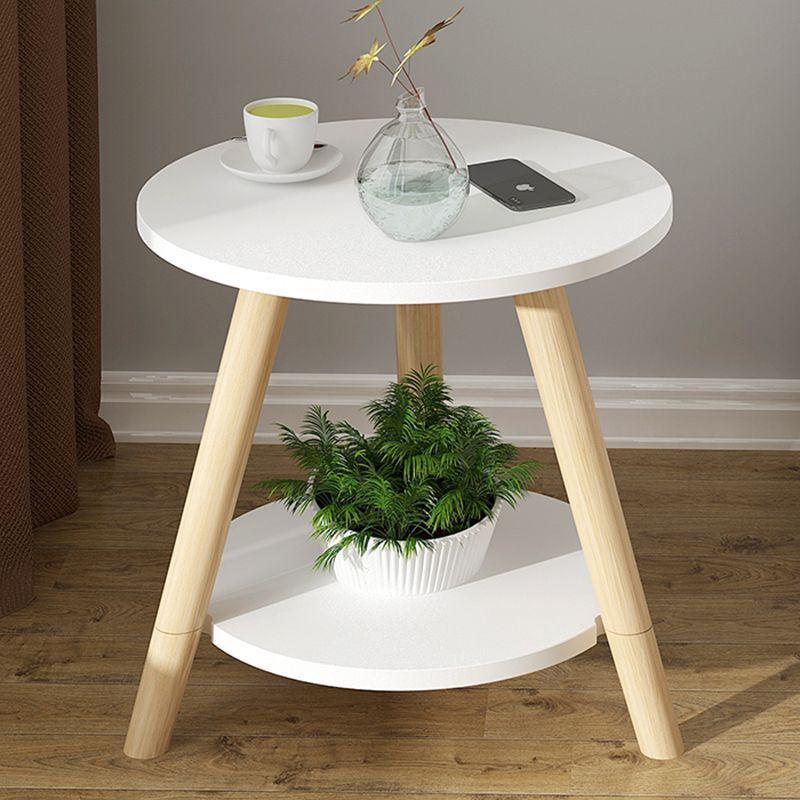 Skandinavischer runder Endtisch Holzstativsofa Beispeicher mit Lagerung