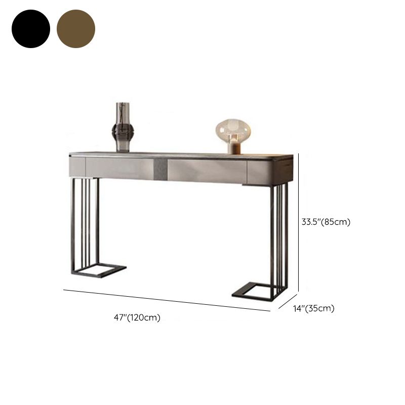 Rectangle Console Table Scratch Resistant with Stone Top for Hall