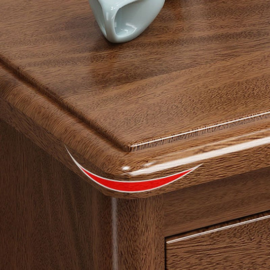 Massives Holzbett Nachttisch traditioneller Nachttisch mit 2 Schubladen