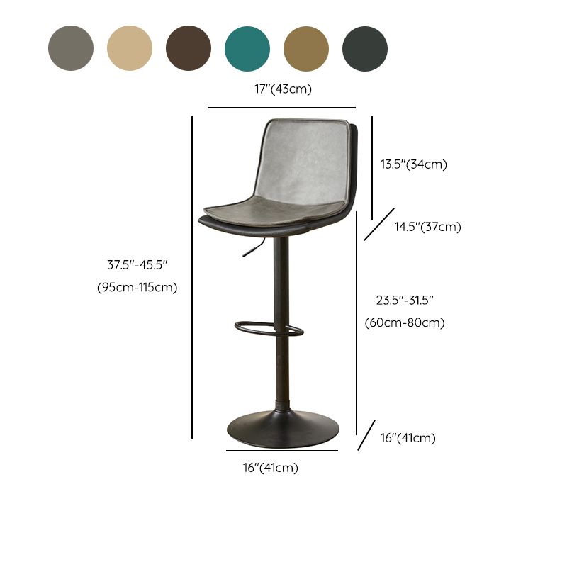 Scandinavian Adjustable Height Swivel Bar Stool Leather Upholstered Bar Stool Clearhalo 'Bar Furniture' 'Bar Stools' 'bar_stools' 'furn' 'furn_bar_stools' 'Furniture' 'Kitchen & Dining Furniture' 1200x1200_27aef464-a813-43ab-9da8-b49677239568