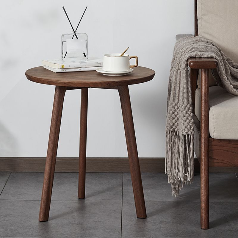 Scandinavian Solid Wood 3 Legs Double Tier Living Room Side Table