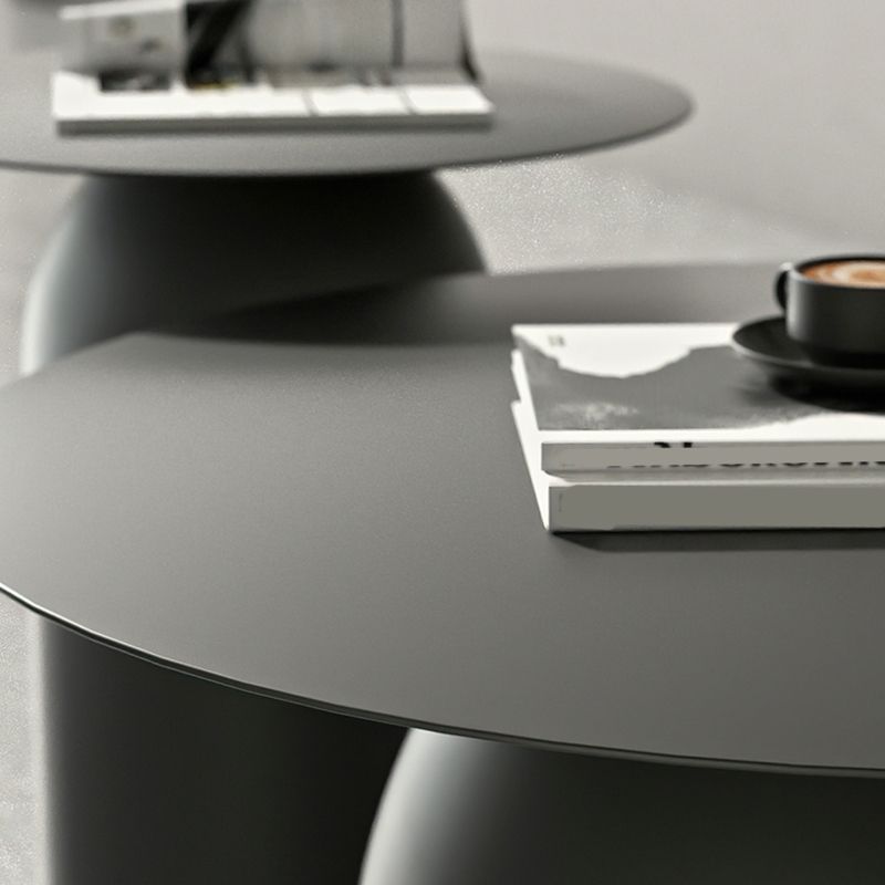 Mid-Century Modern Metal Coffee Table Round 1/2 Cocktail Table Clearhalo 'Coffee & Accent Tables' 'Coffee Tables' 'coffee_tables' 'furn' 'furn_coffee_tables' 'Furniture' 'Living Room Furniture' 1200x1200_27b147e5-eda2-4de3-9f7b-c233c294884c