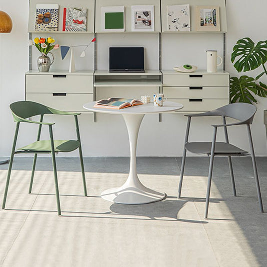 Sedia a braccio da sala da pranzo moderno per interni con gambe metalliche