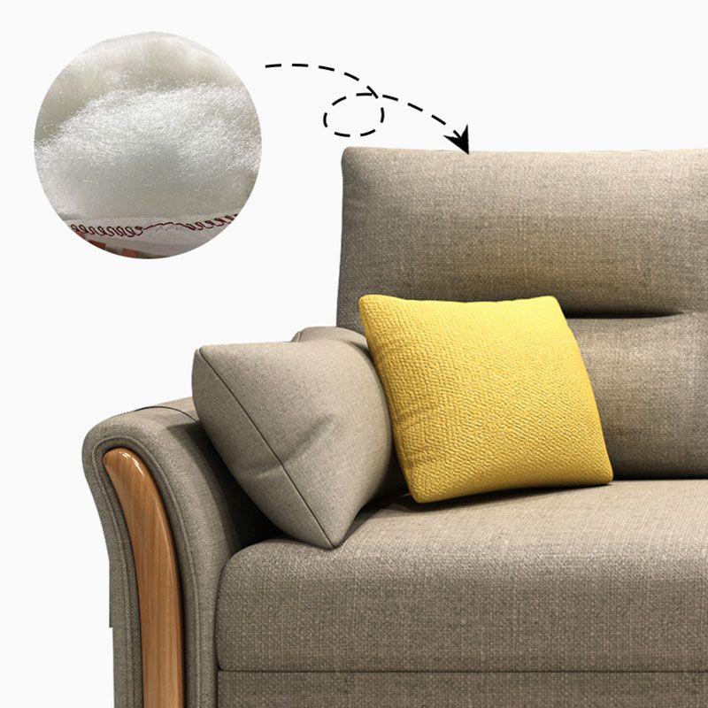 Convertible Contemporary Flared Arm Linen Sofa Bed with Storage in Brone Clearhalo 'furn' 'furn_sofas' 'Furniture' 'Living Room Furniture' 'Sofa' 'sofas' 1200x1200_27b329d6-88b2-445f-bfc4-a94680623a75