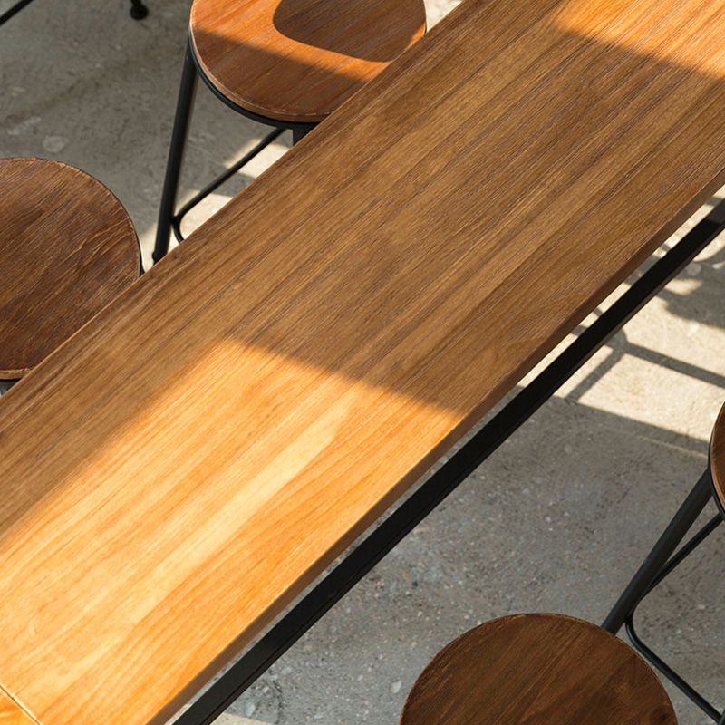 Glam Bar-height Table Solid Wood Bar Table with Black Base for Restaurant Clearhalo 'Bar Furniture' 'Bar Tables' 'bar_tables' 'furn' 'furn_bar_tables' 'Furniture' 'Kitchen & Dining Furniture' 1200x1200_27b37764-6cec-4bef-b86e-0c6eb7678a05