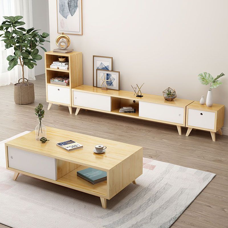 TV-Medienkonsole aus massivem Holz. Moderne Medienkonsole für das Wohnzimmer