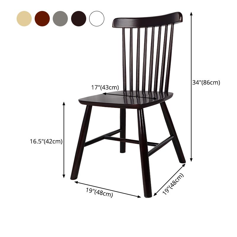 Contemporary Rubberwood Side Chair Wood Windsor Back Dining Chair (Set of 2) Clearhalo ' kitchen&dining_furn' 'Dining Chairs' 'Dining Tables & Seating' 'dining_chair' 'furn' 'furn_dining_chair' 'Furniture' 'furniture_dining_chair' 'Kitchen & Dining Furniture' 'kitchen' 1200x1200_27b45aa1-c453-4504-87cf-f3a38440e04f