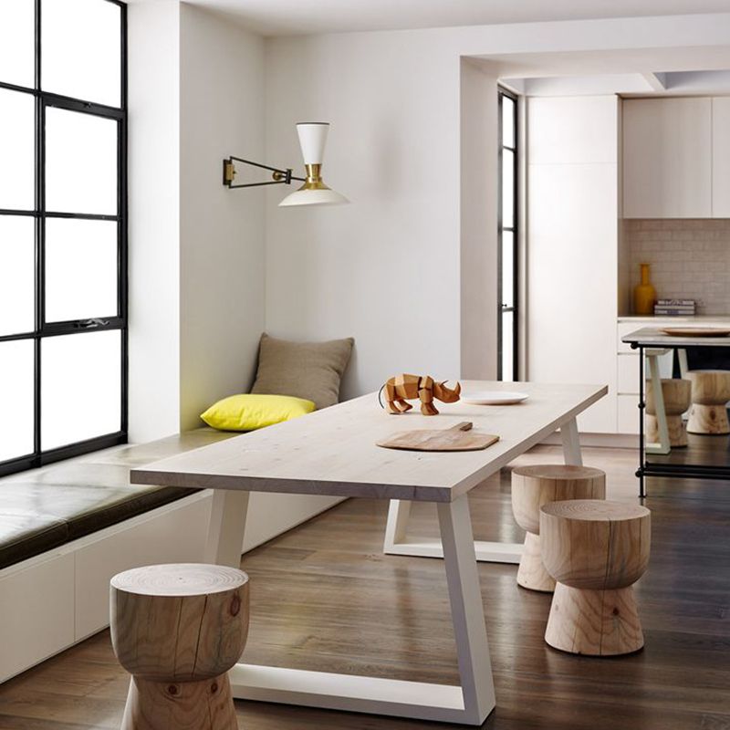 Rectangle Dining Table Pine Solid Wood Table Luxury with Double Pedestal Base Clearhalo ' dining_table' 'Dining Tables & Seating' 'Dining Tables' 'furn' 'furn_dining_table' 'Furniture' 'furniture_dining_table' 'Kitchen & Dining Furniture' 'kitchen&dining_furn' 'kitchen' 'kitchen_dining_table' 1200x1200_27b4fe91-2f49-4bcd-b307-c92596091cf9